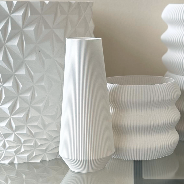 WHITE 3D PRINTED VASES + PLANTERS SERIES