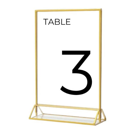 TN003 - TABLE NUMBER w/ GOLD EDGE : 5 x 7