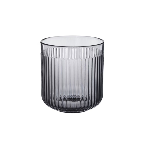 CH303 - SMOKE GREY GLASS 4" TEA LIGHT HOLDERS