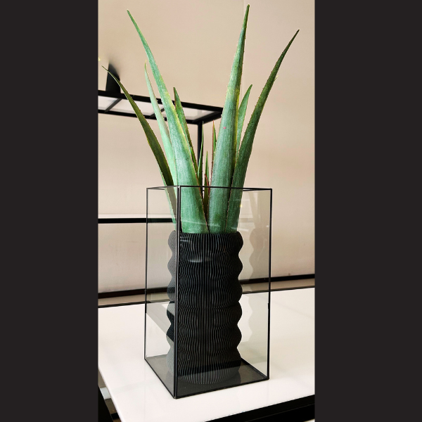 PT200 - FRESH or FAUX SUCCULENTS + BLACK & GLASS TERRARIUM – Black Label  Rentals