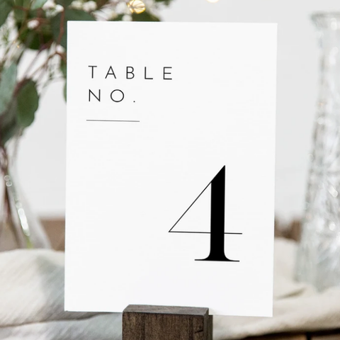 TN001 - TABLE NUMBER : 4 x 6