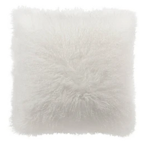 PIL006 - NATURAL WHITE  FAUX FUR PILLOW