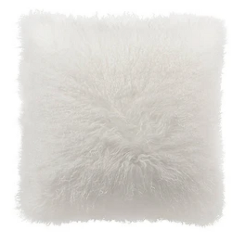 PIL006 - NATURAL WHITE  FAUX FUR PILLOW