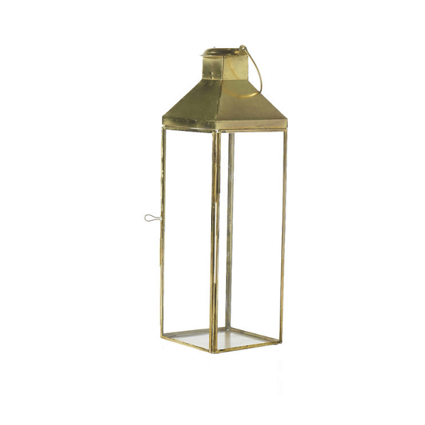 LL105 - GOLD TALL SQUARE LANTERN 18"