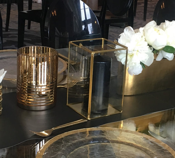 GOLD & GLASS GEOMETRIC SQUARE